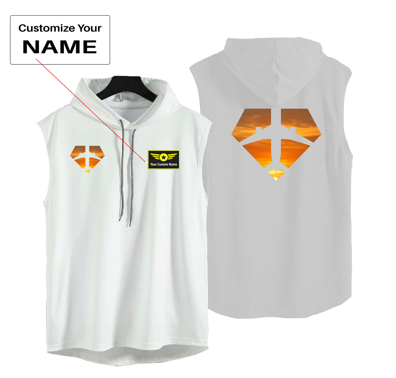 Supermen of The Skies (Sunset) Designed Hooded Tank Tops