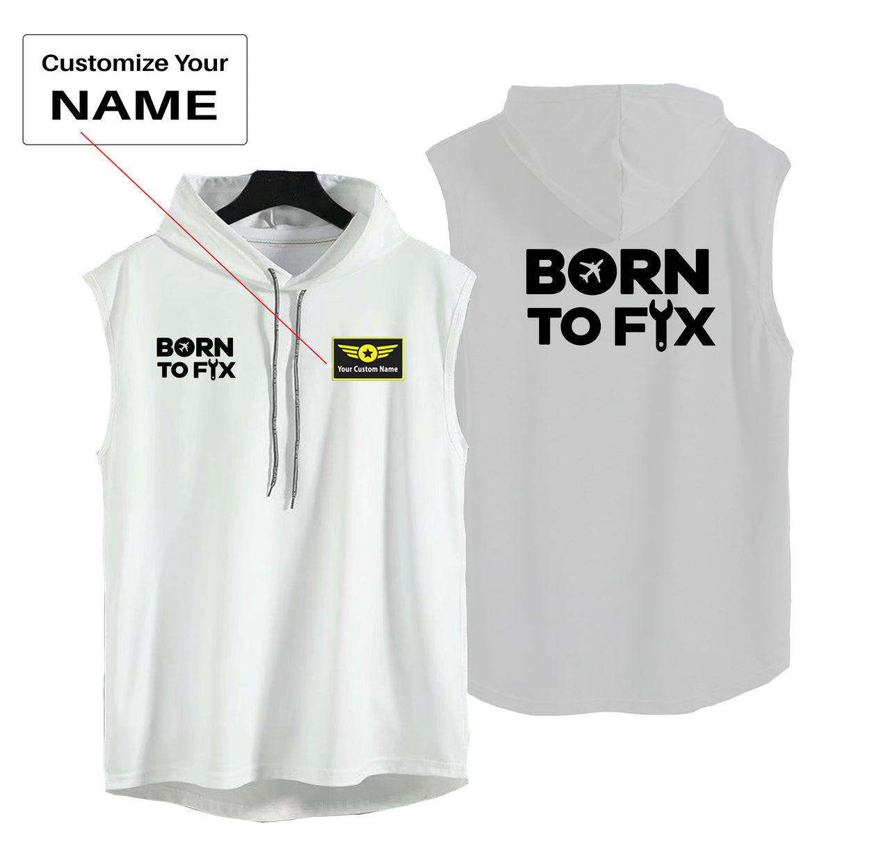 Born To Fix Airplanes Designed Hooded Tank Tops