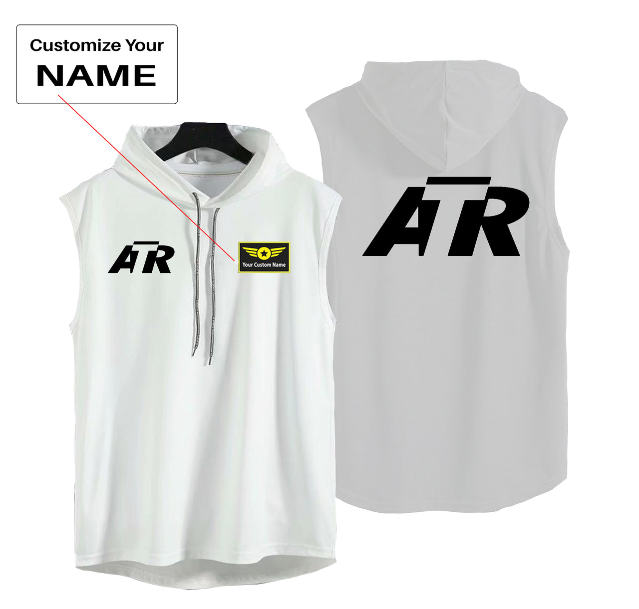 ATR & Text Designed Hooded Tank Tops