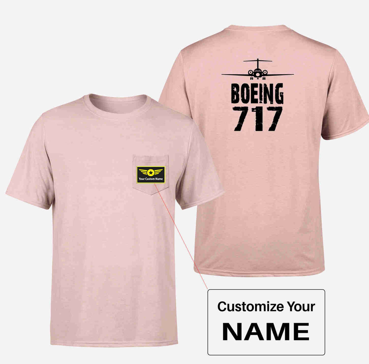 Boeing 717 & Plane Designed Pocket T-Shirts