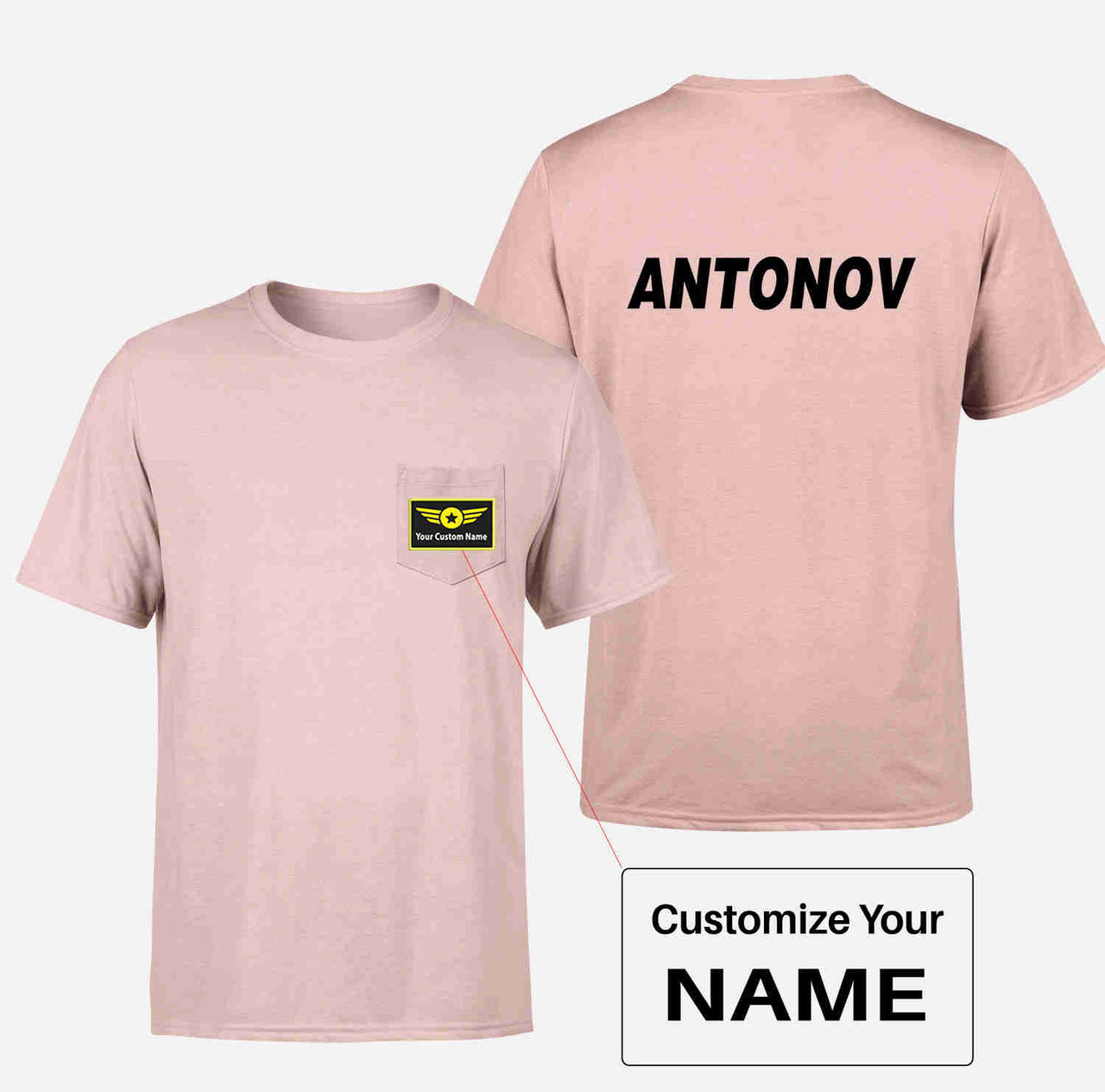 Antonov & Text Designed Pocket T-Shirts