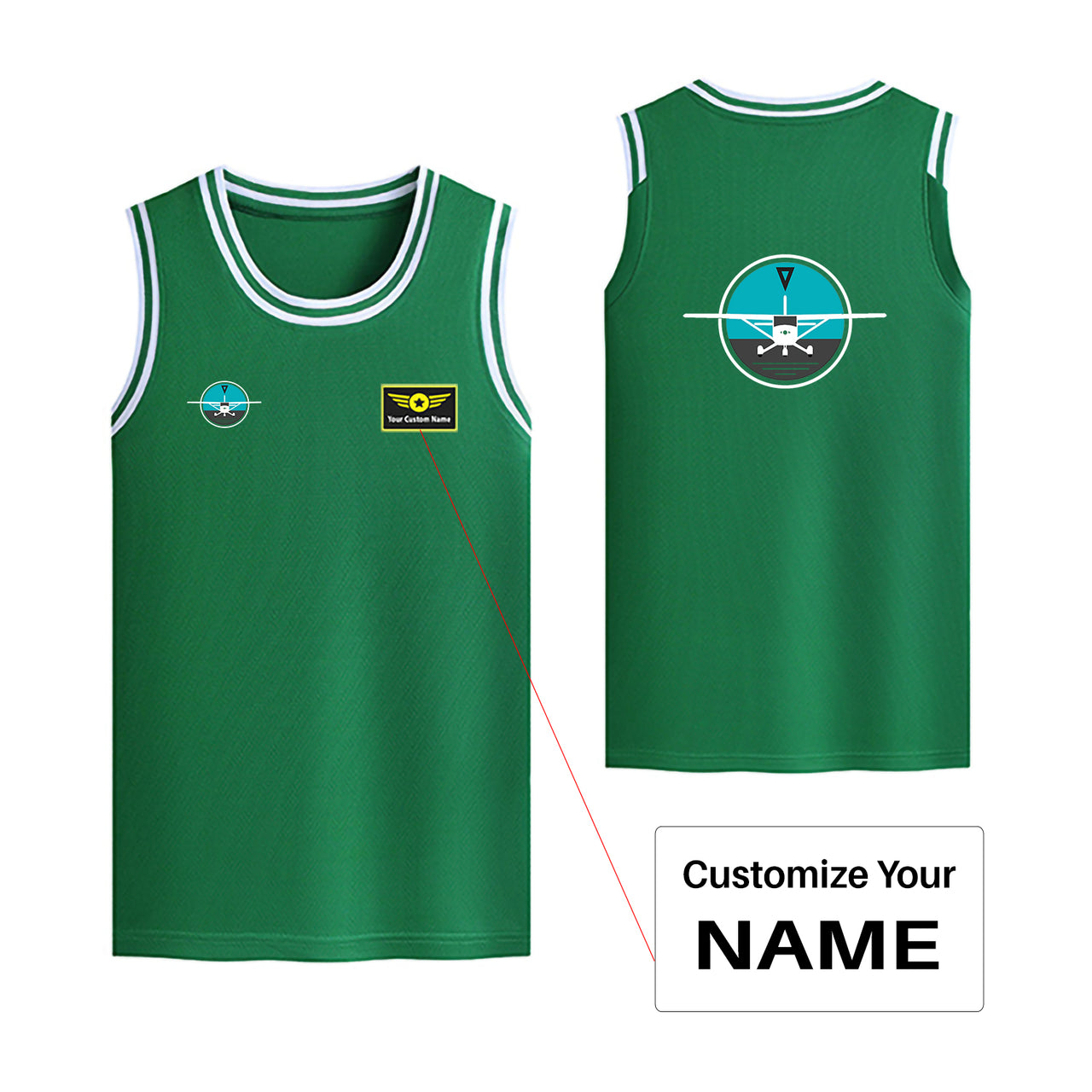 Cessna & Gyro Designed Basketball Style Sports Tank Tops