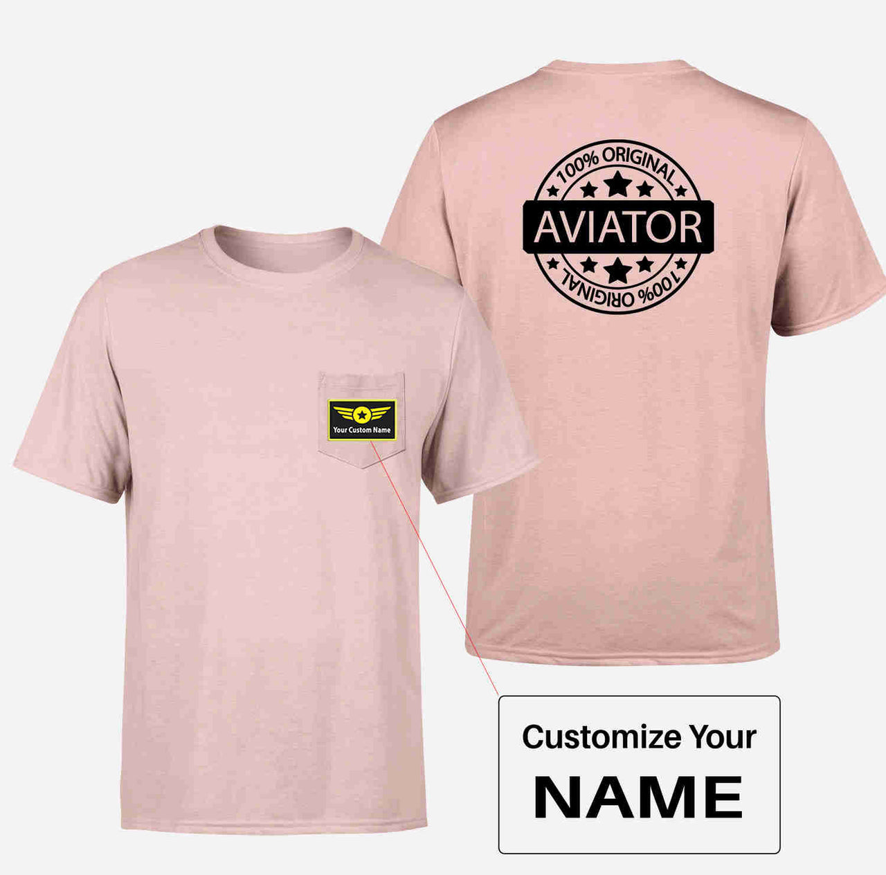 100 Original Aviator Designed Pocket T-Shirts