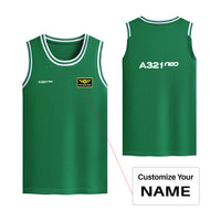 Thumbnail for A321neo & Text Designed Basketball Style Sports Tank Tops