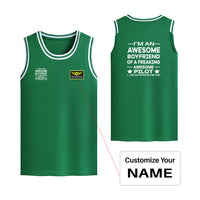 Thumbnail for I am an Awesome Boyfriend Designed Basketball Style Sports Tank Tops