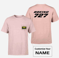 Thumbnail for Boeing 727 & Text Designed Pocket T-Shirts