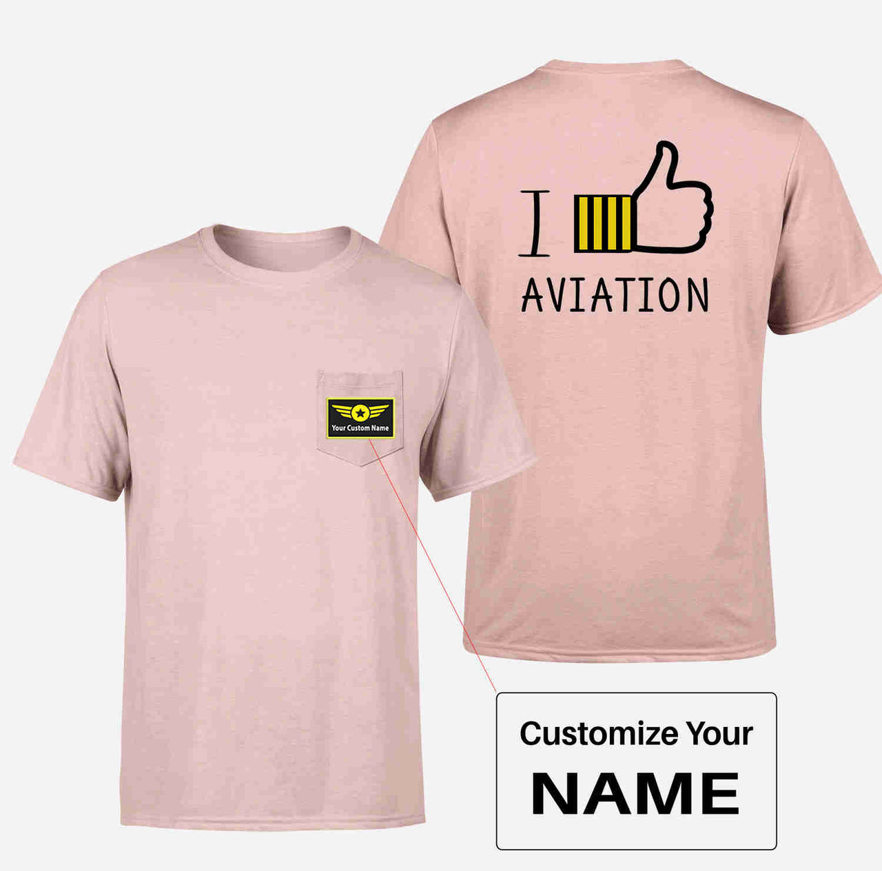 I Like Aviation Designed Pocket T-Shirts