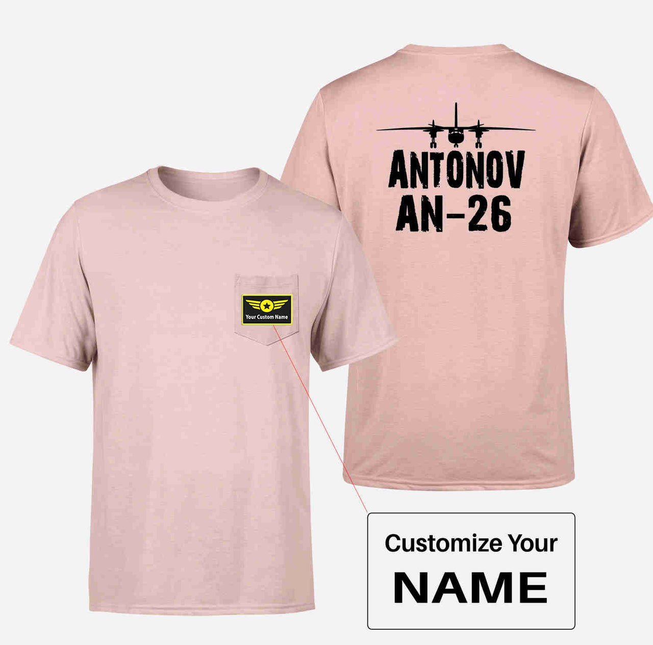 Antonov AN-26 & Plane Designed Pocket T-Shirts