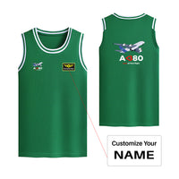 Thumbnail for Airbus A380 Love at first flight Designed Basketball Style Sports Tank Tops