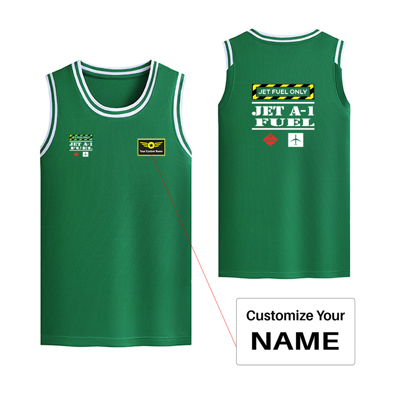 Jet Fuel Only Designed Basketball Style Sports Tank Tops