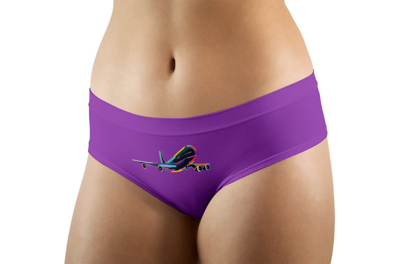 Multicolor Airplane Designed Women Panties & Shorts