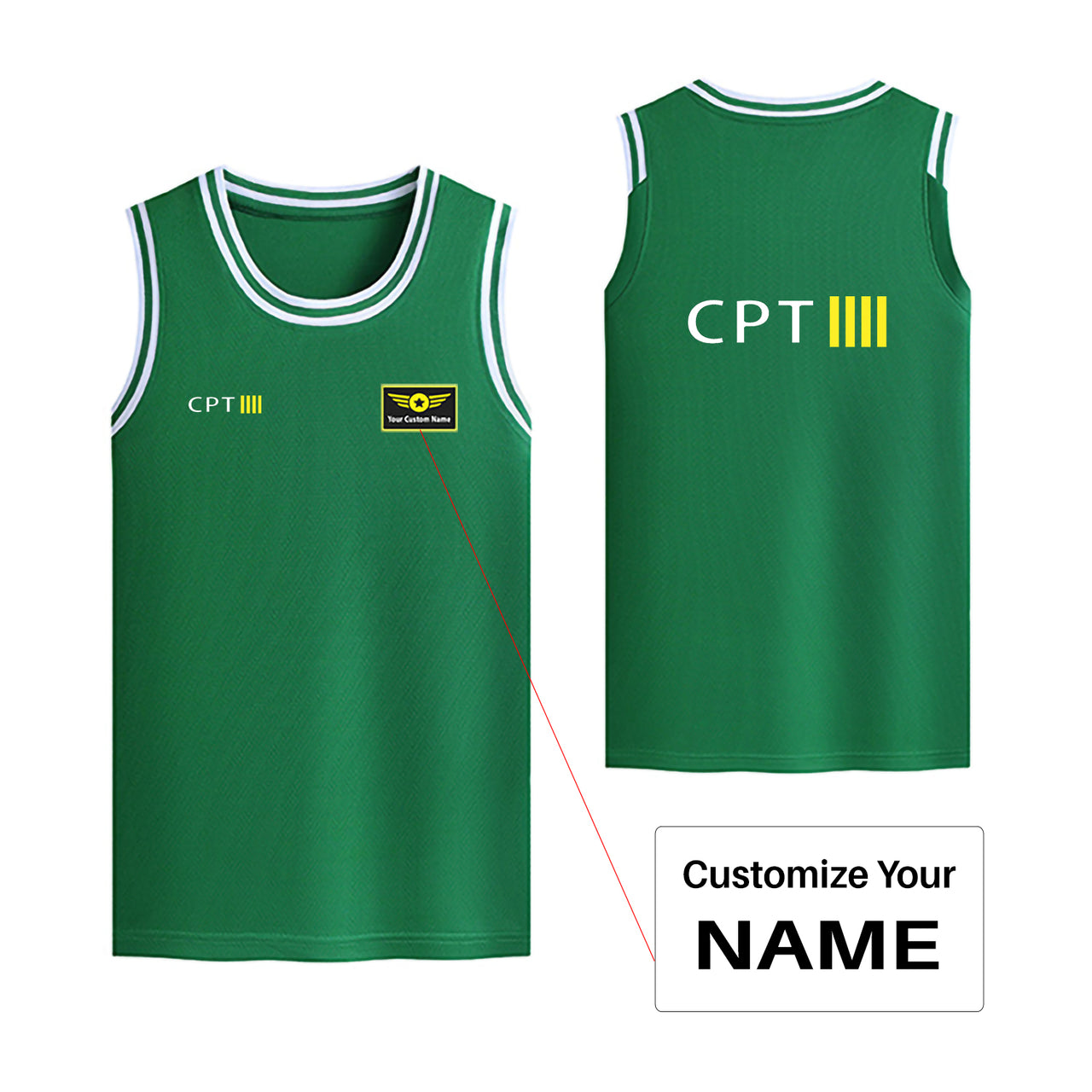 CPT & 4 Lines Designed Basketball Style Sports Tank Tops