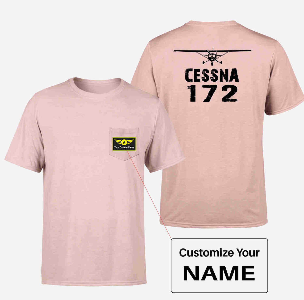 Cessna 172 & Plane Designed Pocket T-Shirts