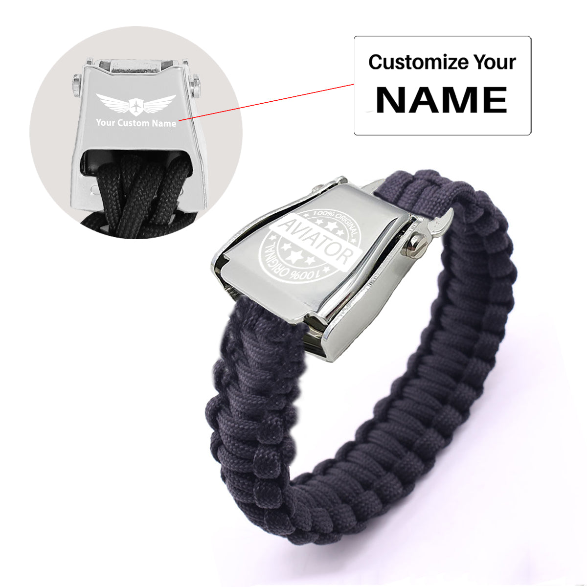 %100 Original Aviator Design Airplane Seat Belt Bracelet