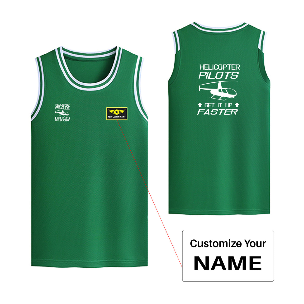 Helicopter Pilots Get It Up Faster Designed Basketball Style Sports Tank Tops