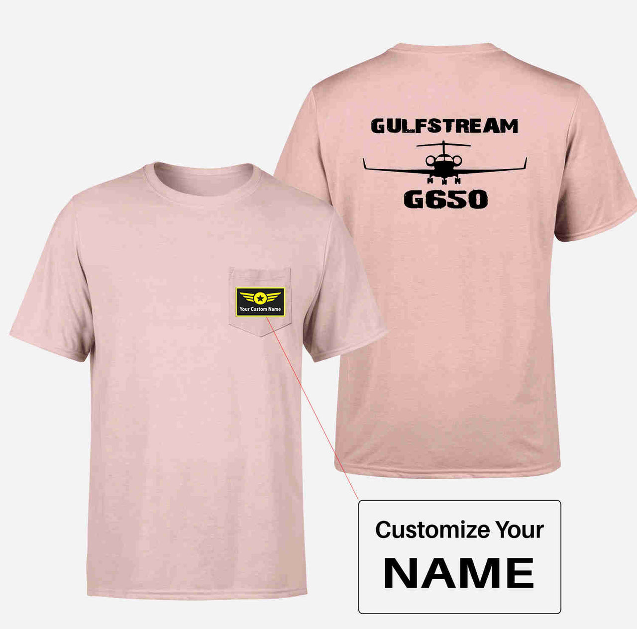 Gulfstream G650 & Plane Designed Pocket T-Shirts