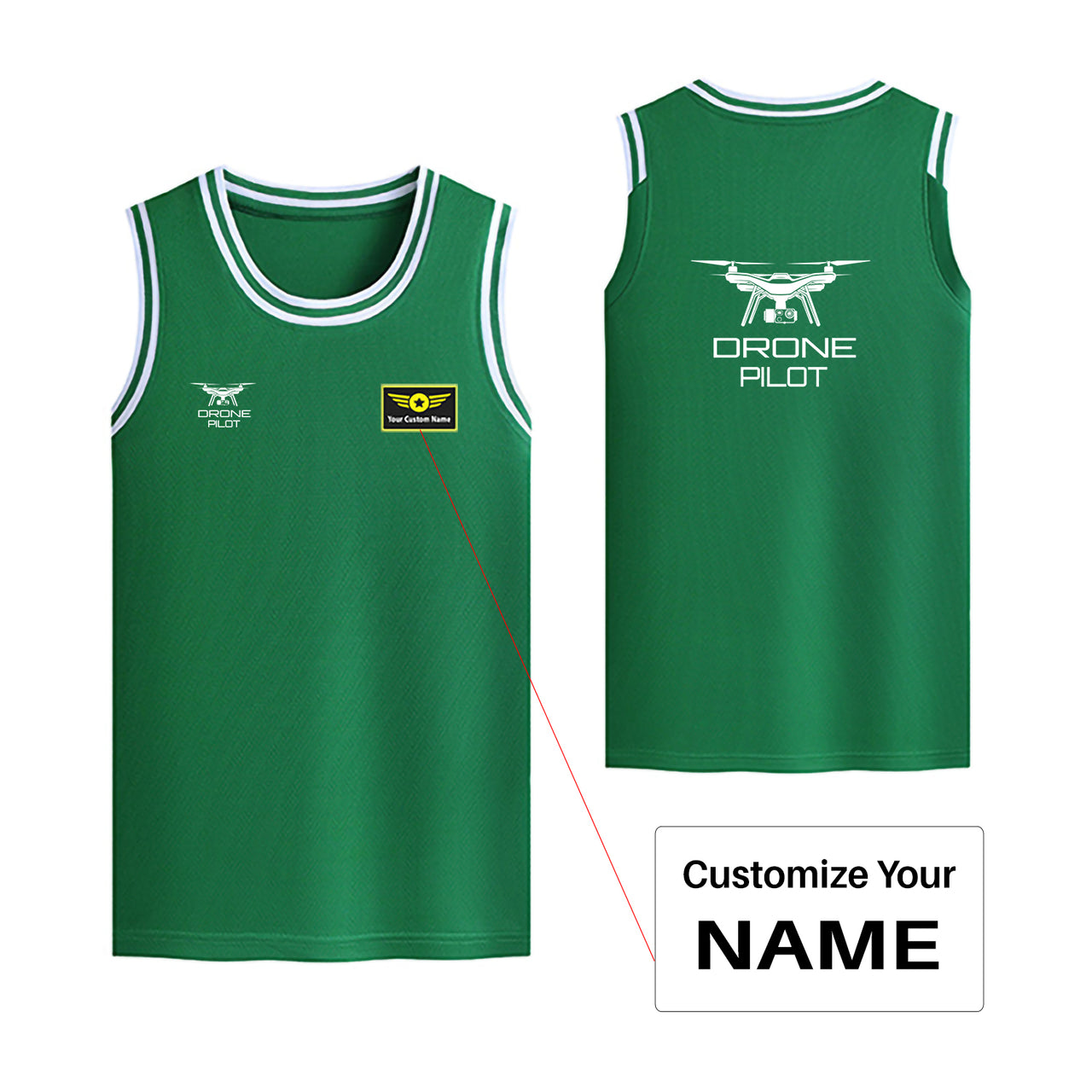 Drone Pilot Designed Basketball Style Sports Tank Tops