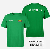 Thumbnail for Airbus & Text Double-Side T-Shirts