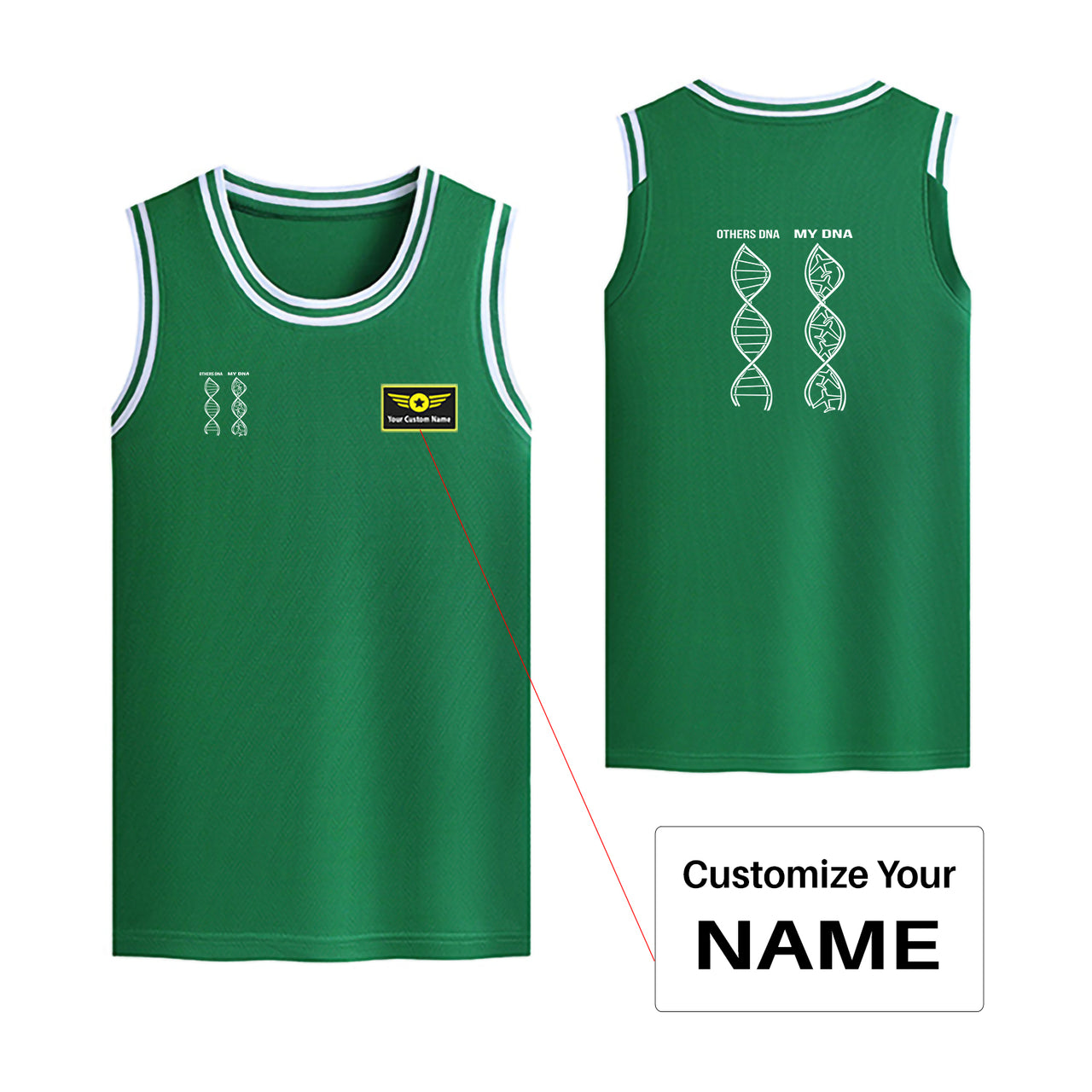 Aviation DNA Designed Basketball Style Sports Tank Tops