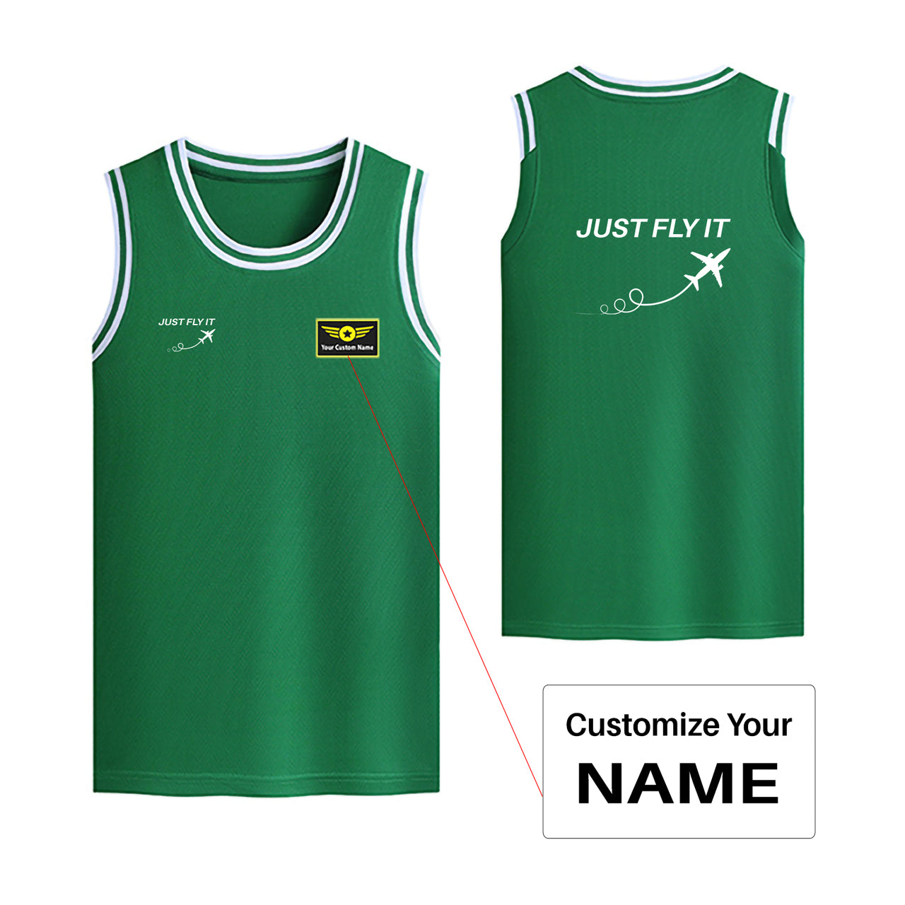 Just Fly It Designed Basketball Style Sports Tank Tops