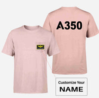 Thumbnail for A350 Flat Text Designed Pocket T-Shirts