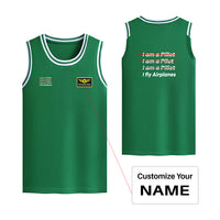 Thumbnail for I Fly Airplanes Designed Basketball Style Sports Tank Tops