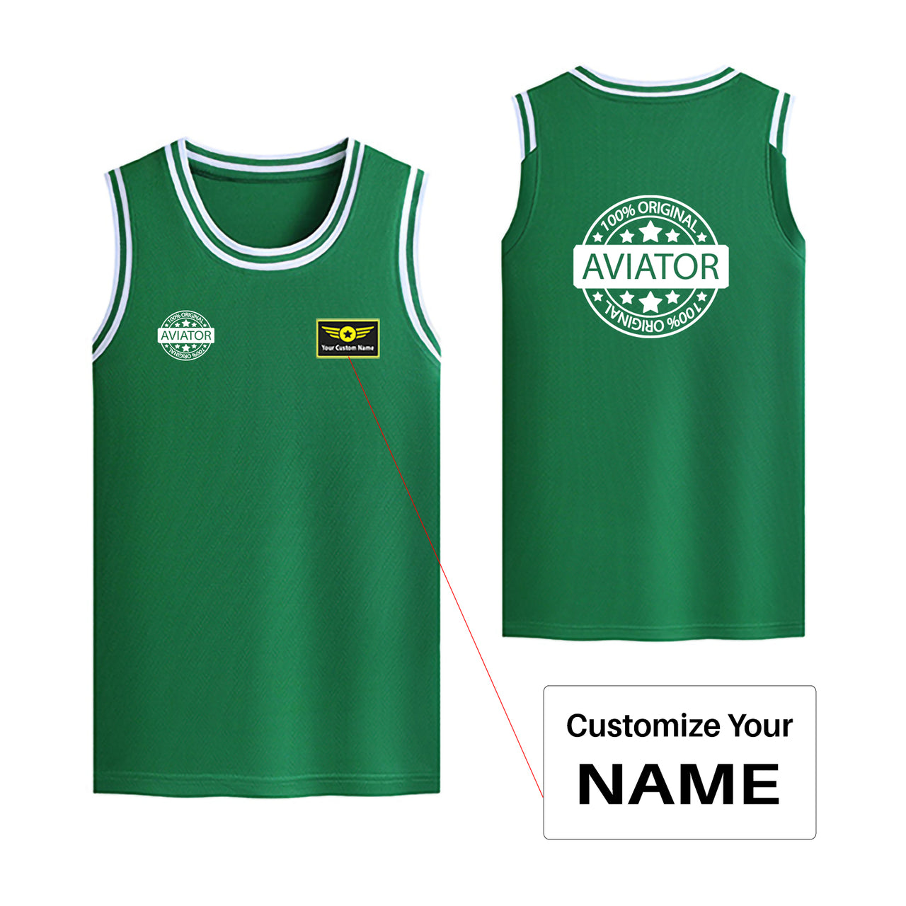 %100 Original Aviator Designed Basketball Style Sports Tank Tops