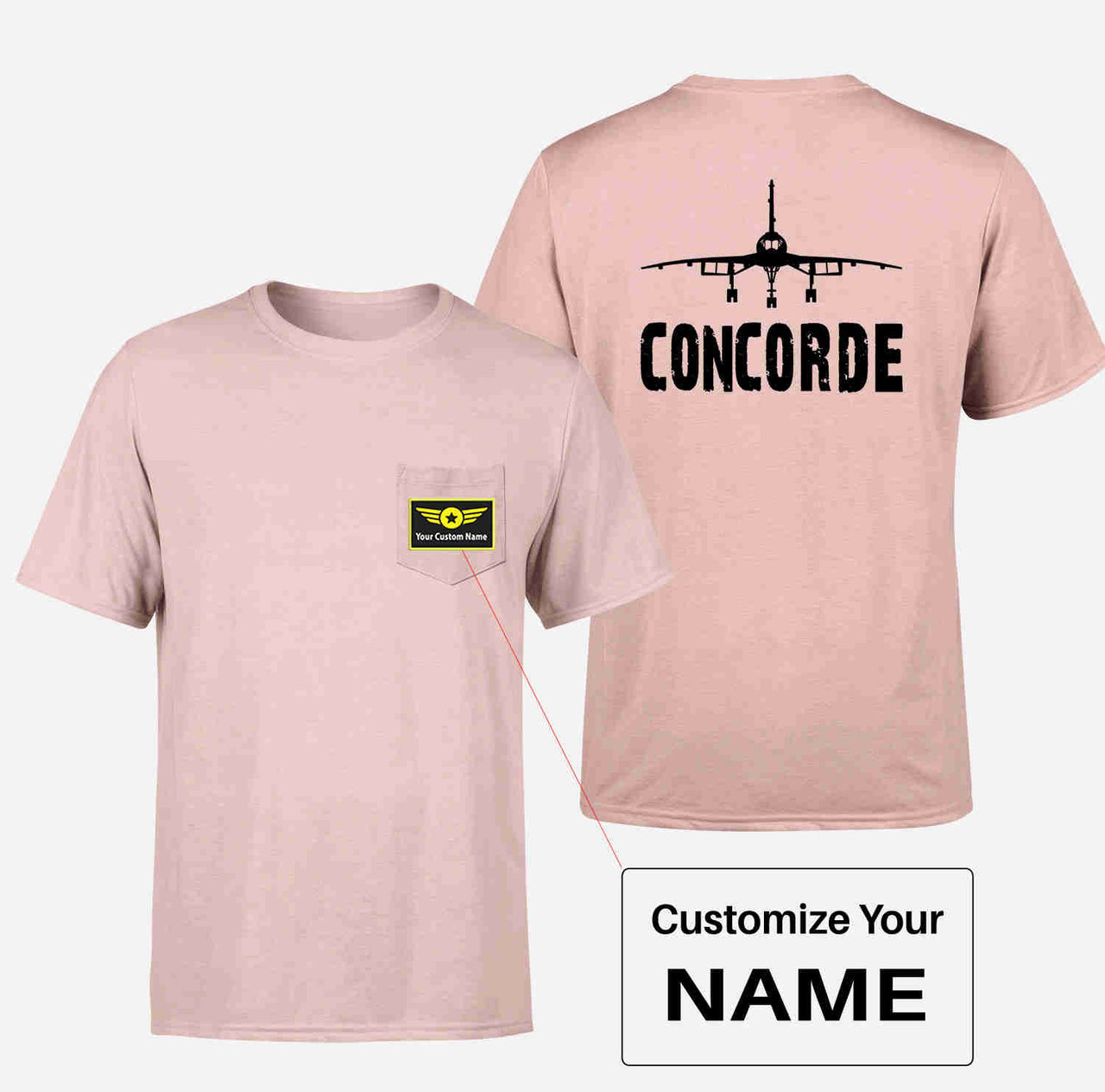 Concorde & Plane Designed Pocket T-Shirts