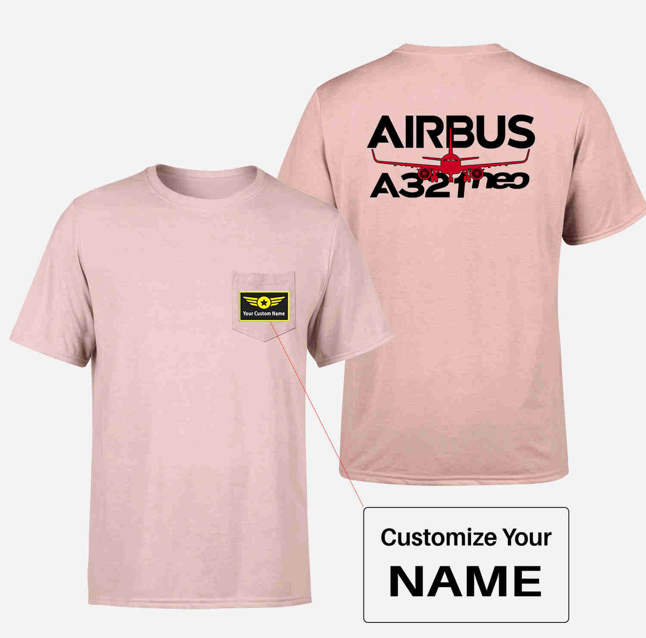 Amazing Airbus A321neo Designed Pocket T-Shirts