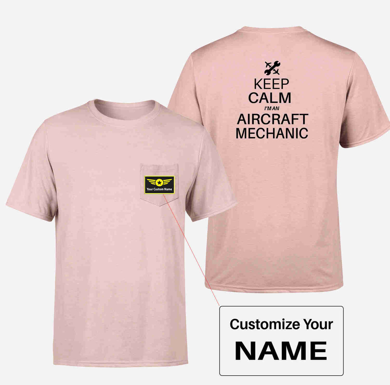 Aircraft Mechanic Designed Pocket T-Shirts