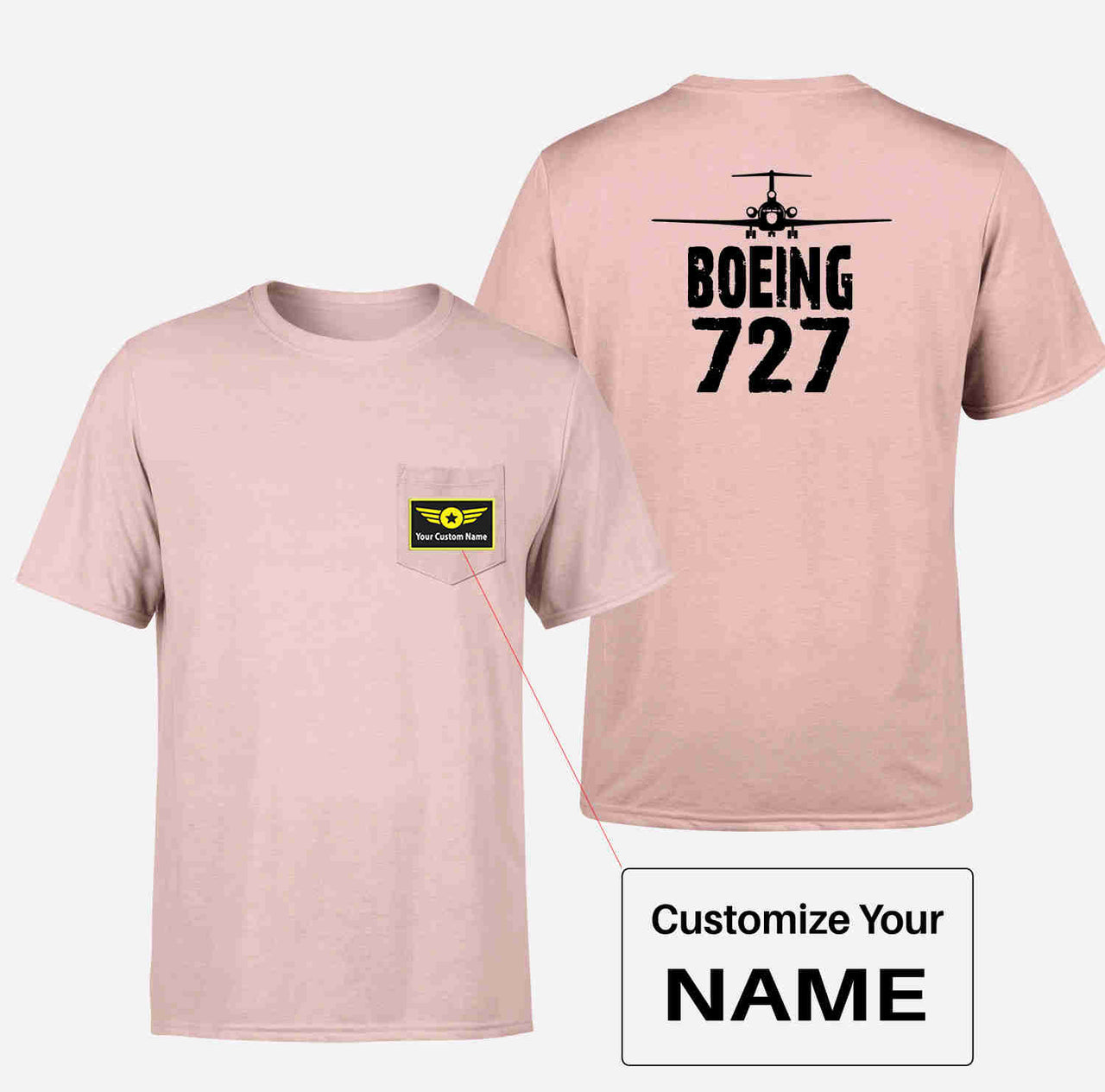 Boeing 727 & Plane Designed Pocket T-Shirts