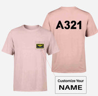 Thumbnail for A321 Flat Text Designed Pocket T-Shirts