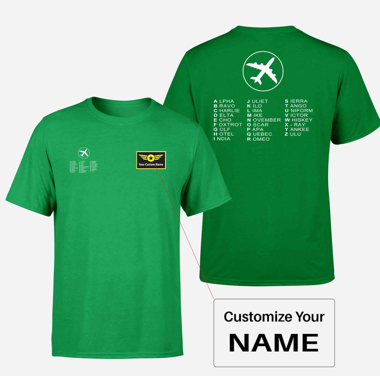 Aviation Alphabet 2 Double-Side T-Shirts