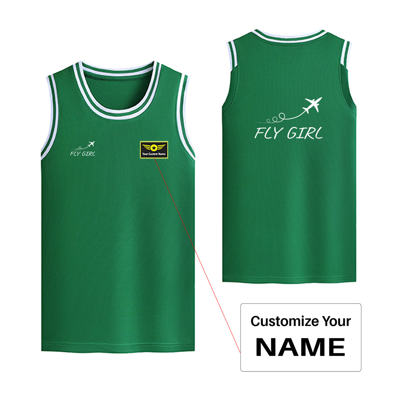 Just Fly It & Fly Girl Designed Basketball Style Sports Tank Tops