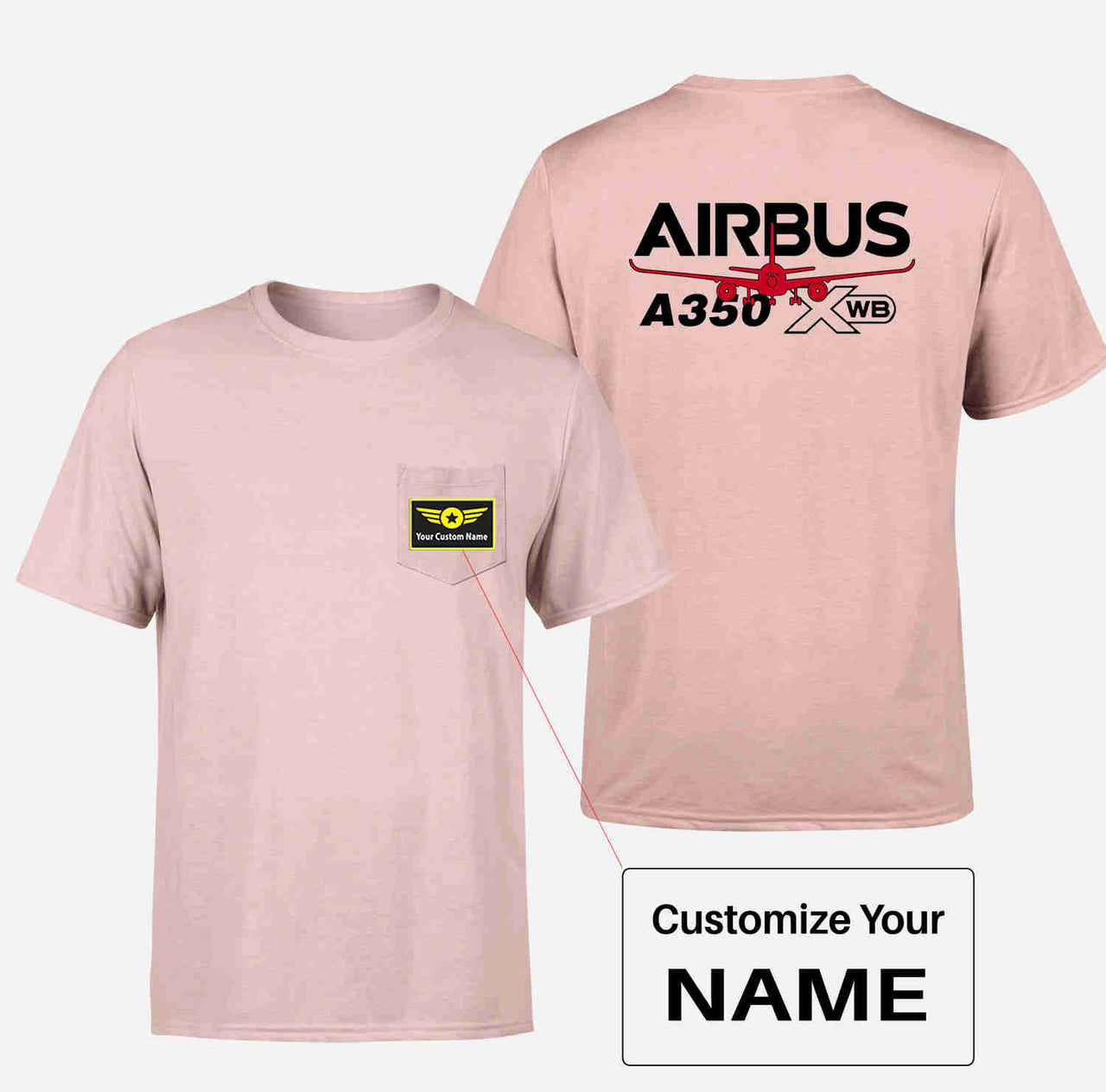 Amazing Airbus A350 XWB Designed Pocket T-Shirts