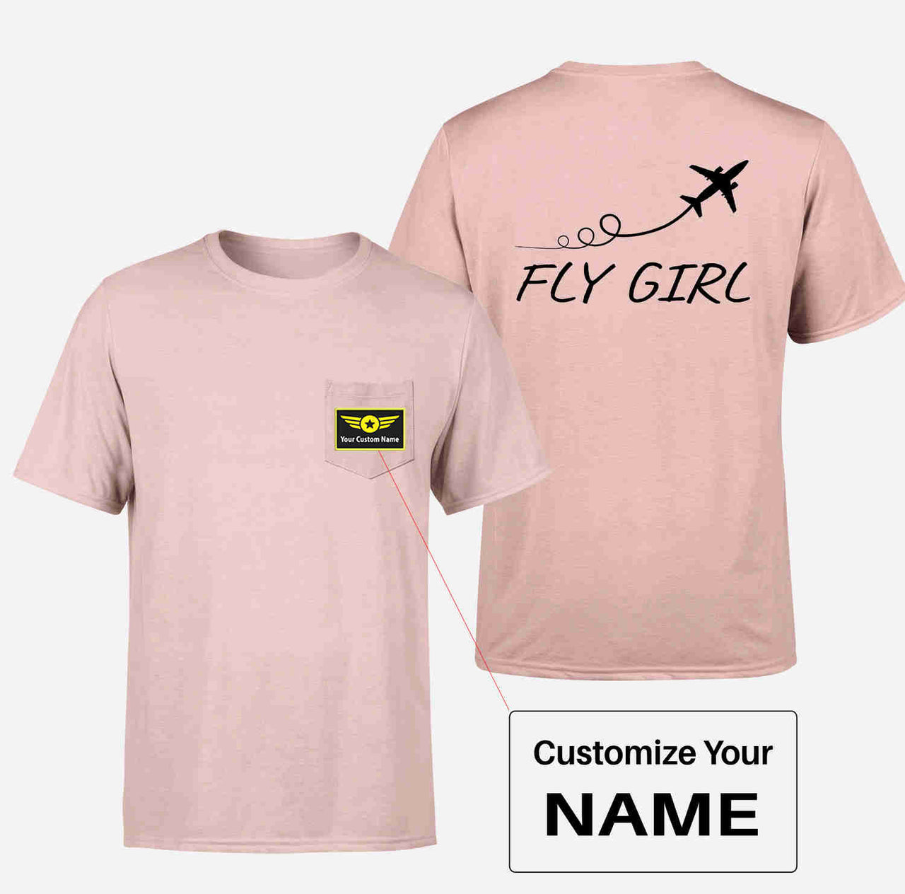 Just Fly It & Fly Girl Designed Pocket T-Shirts