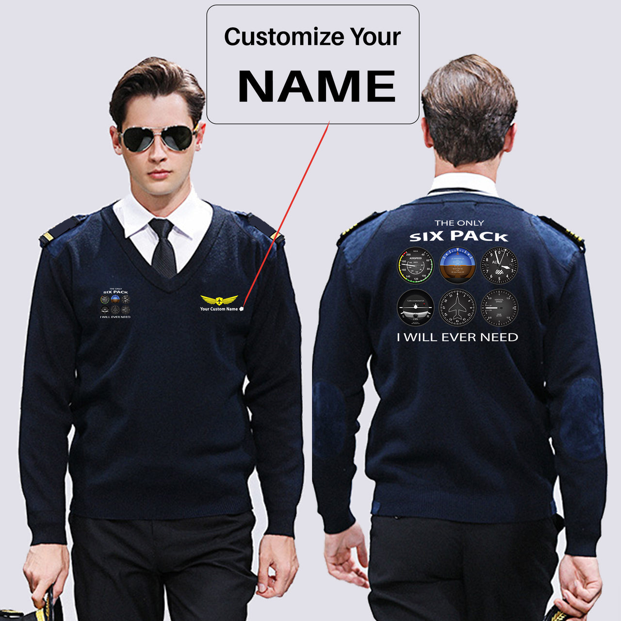 The Only Six Pack I Will Ever Need Designed Wool Pilot Sweaters