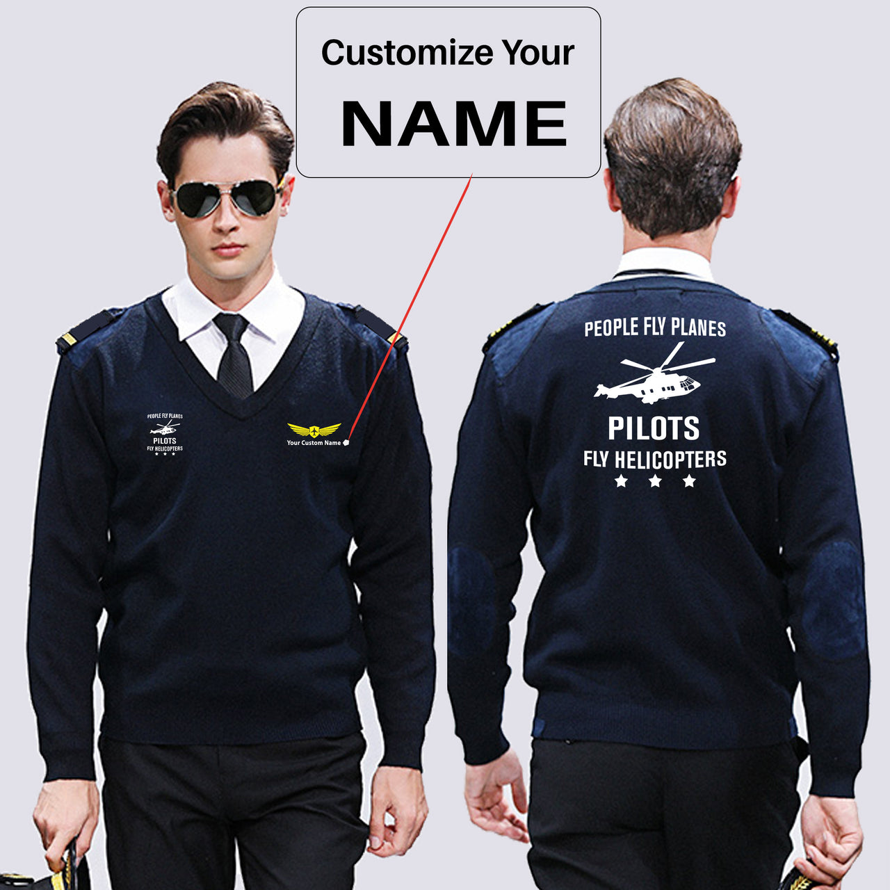 People Fly Planes Pilots Fly Helicopters Designed Wool Pilot Sweaters