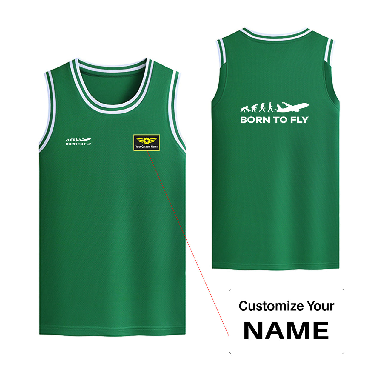 Born To Fly Designed Basketball Style Sports Tank Tops