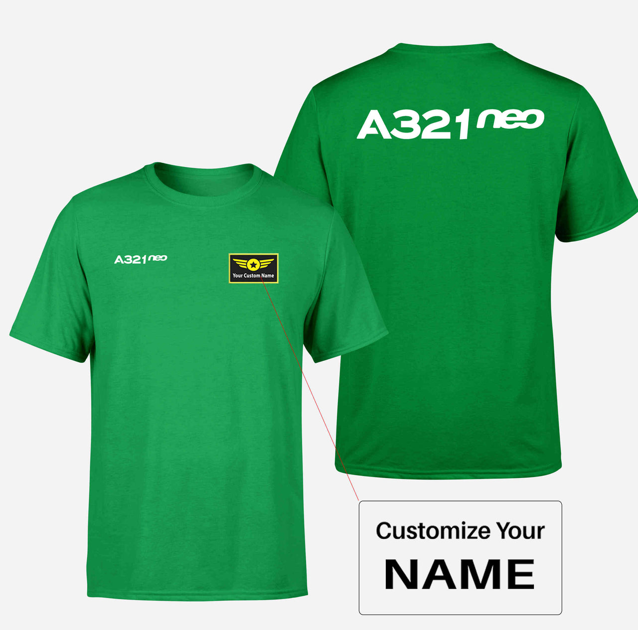 A321neo & Text Double-Side T-Shirts