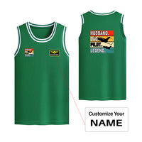 Thumbnail for Husband & Dad & Pilot & Legend Designed Basketball Style Sports Tank Tops