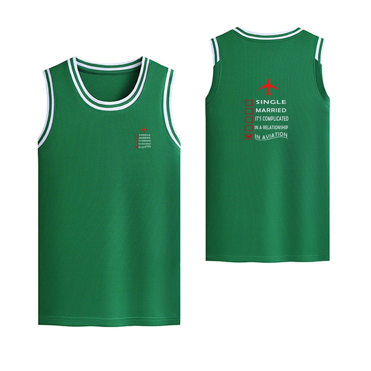 In Aviation Designed Basketball Style Sports Tank Tops