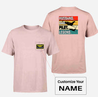 Thumbnail for Husband & Dad & Pilot & Legend Designed Pocket T-Shirts