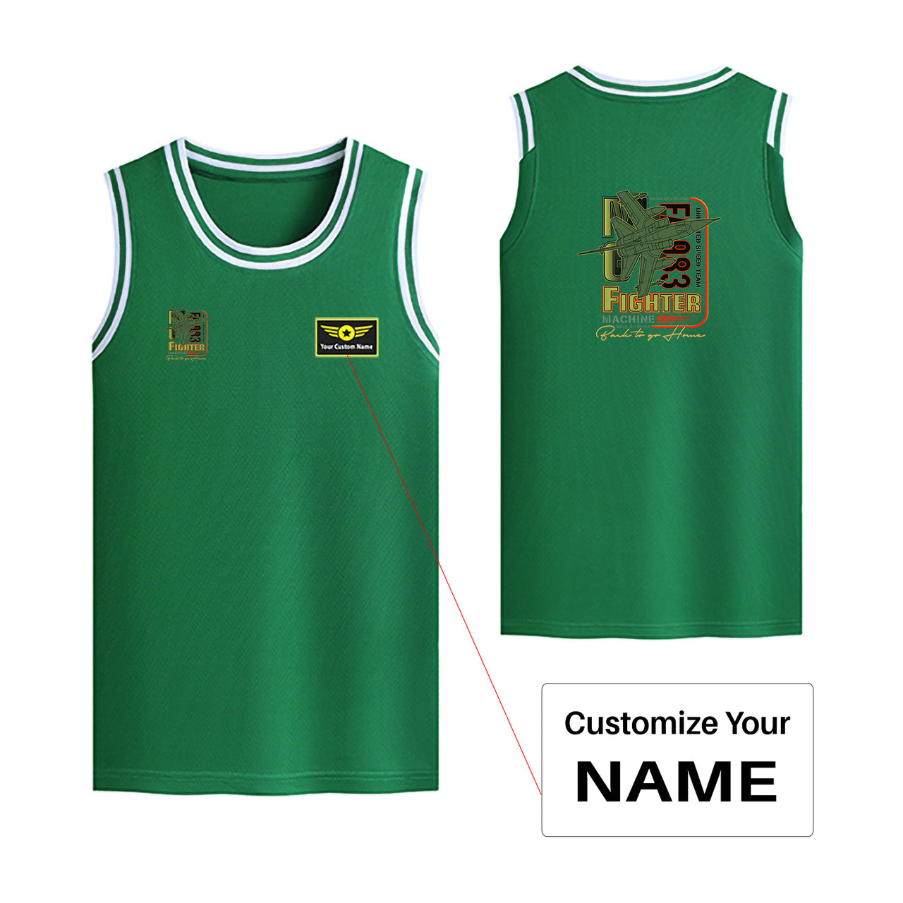 Fighter Machine Designed Basketball Style Sports Tank Tops