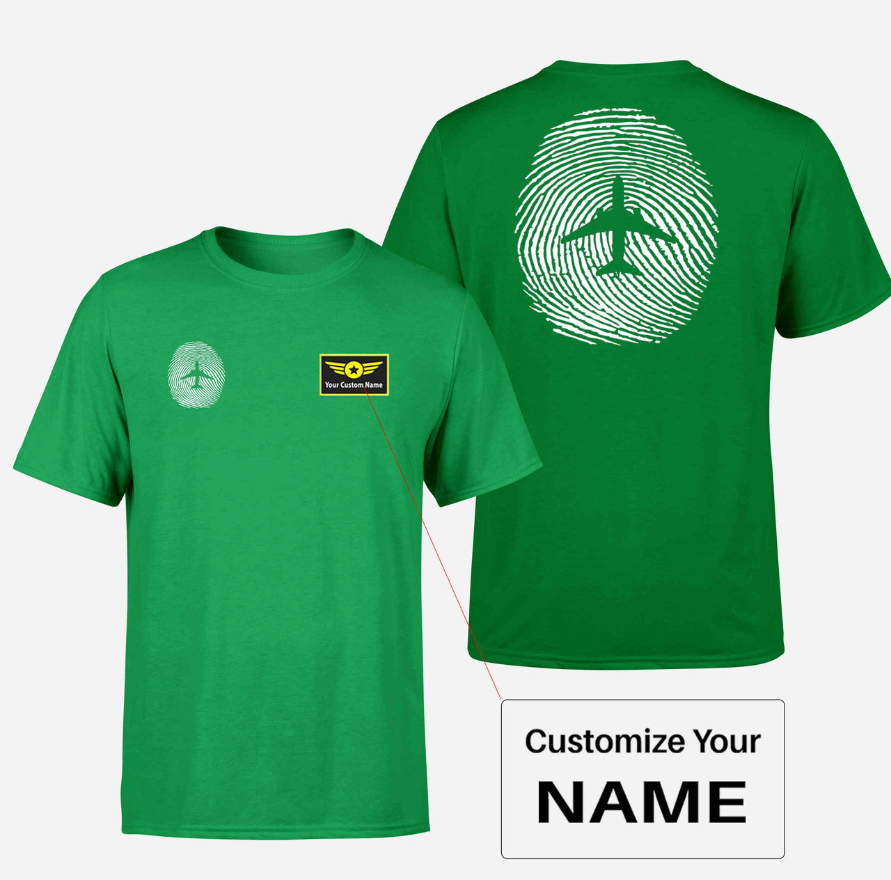 Aviation Finger Print Double-Side T-Shirts