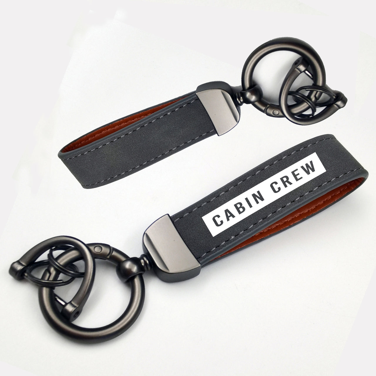 Cabin Crew Text Design Horseshoe Buckle Key Chains