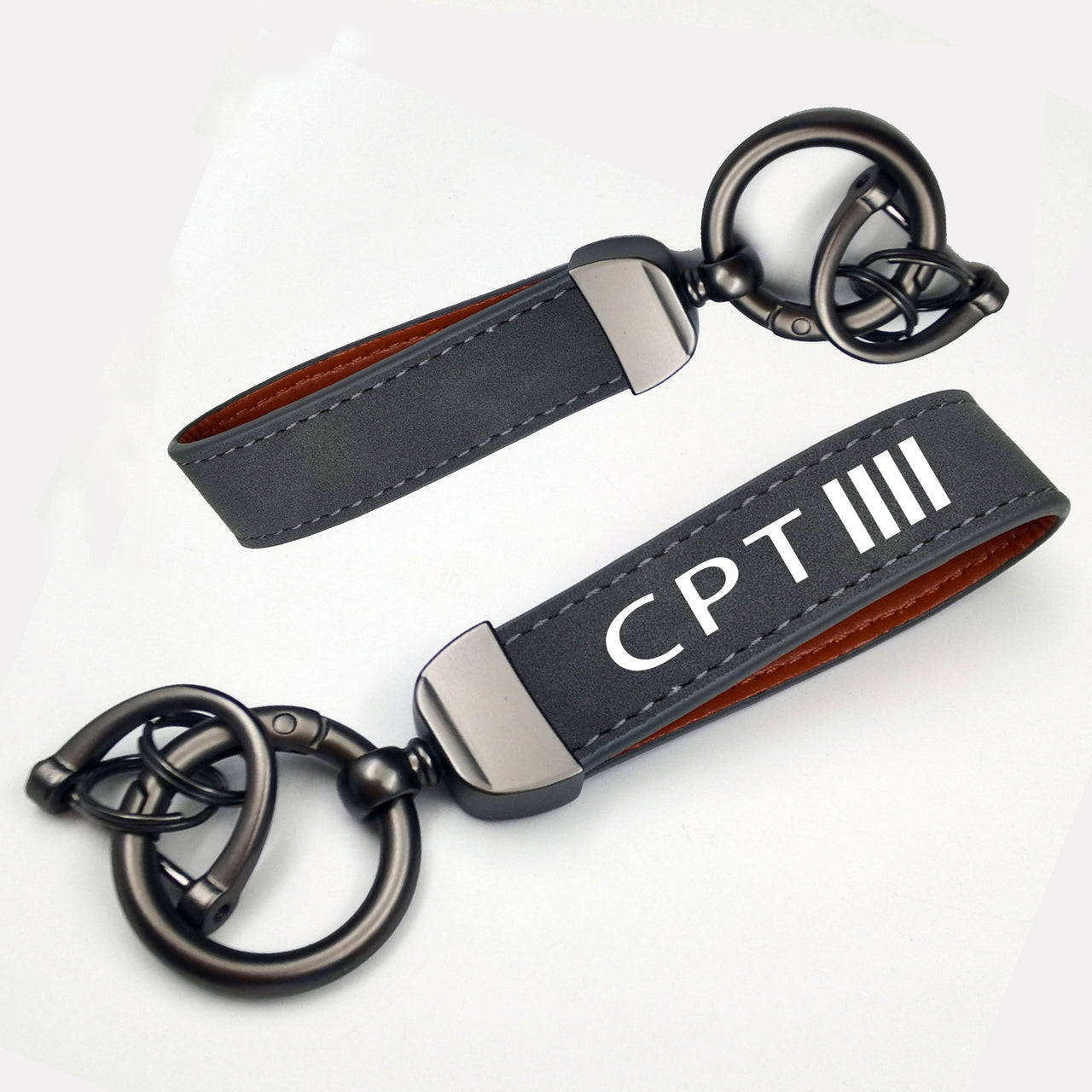 CPT & 4 Lines Design Horseshoe Buckle Key Chains