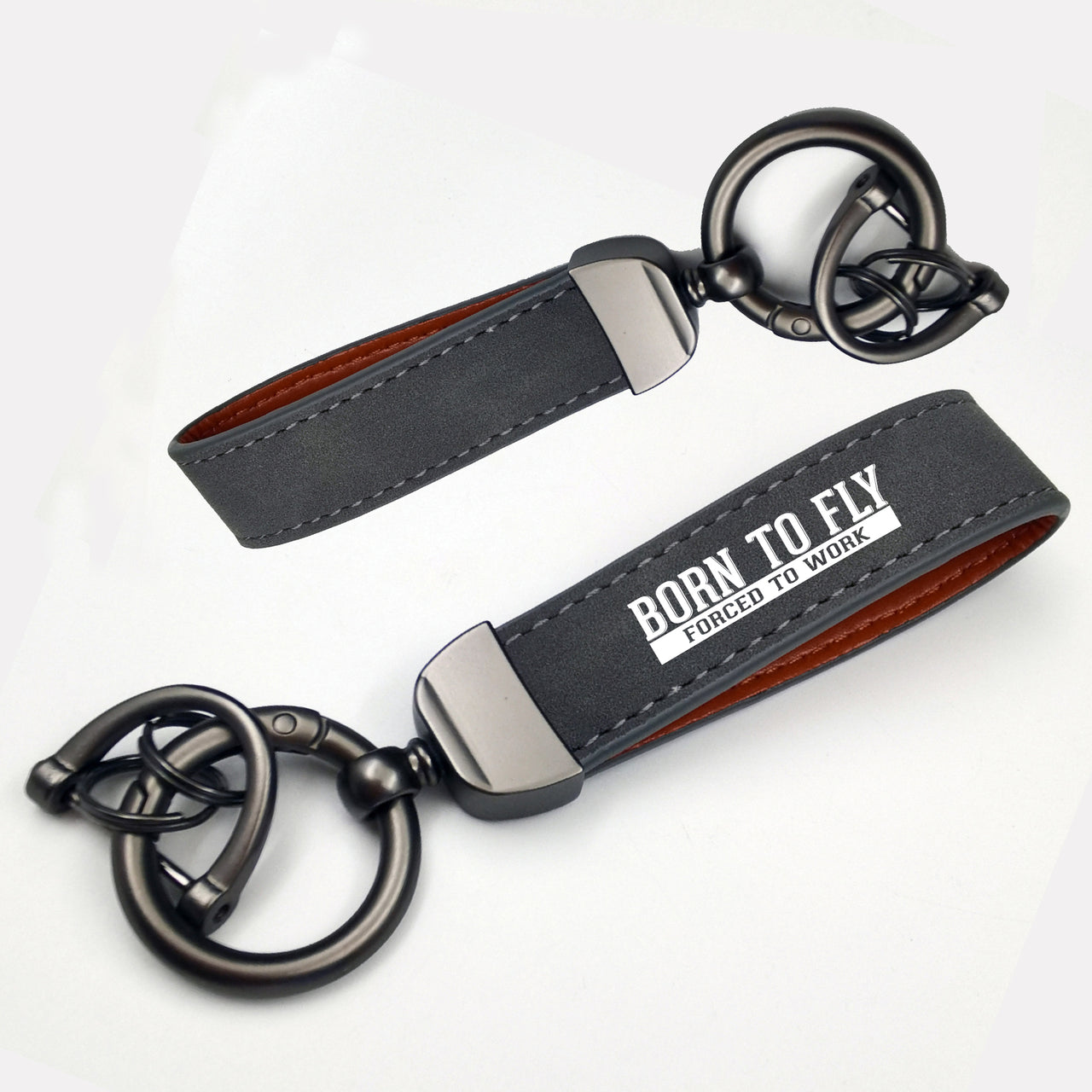 Born To Fly Forced To Work Design Horseshoe Buckle Key Chains