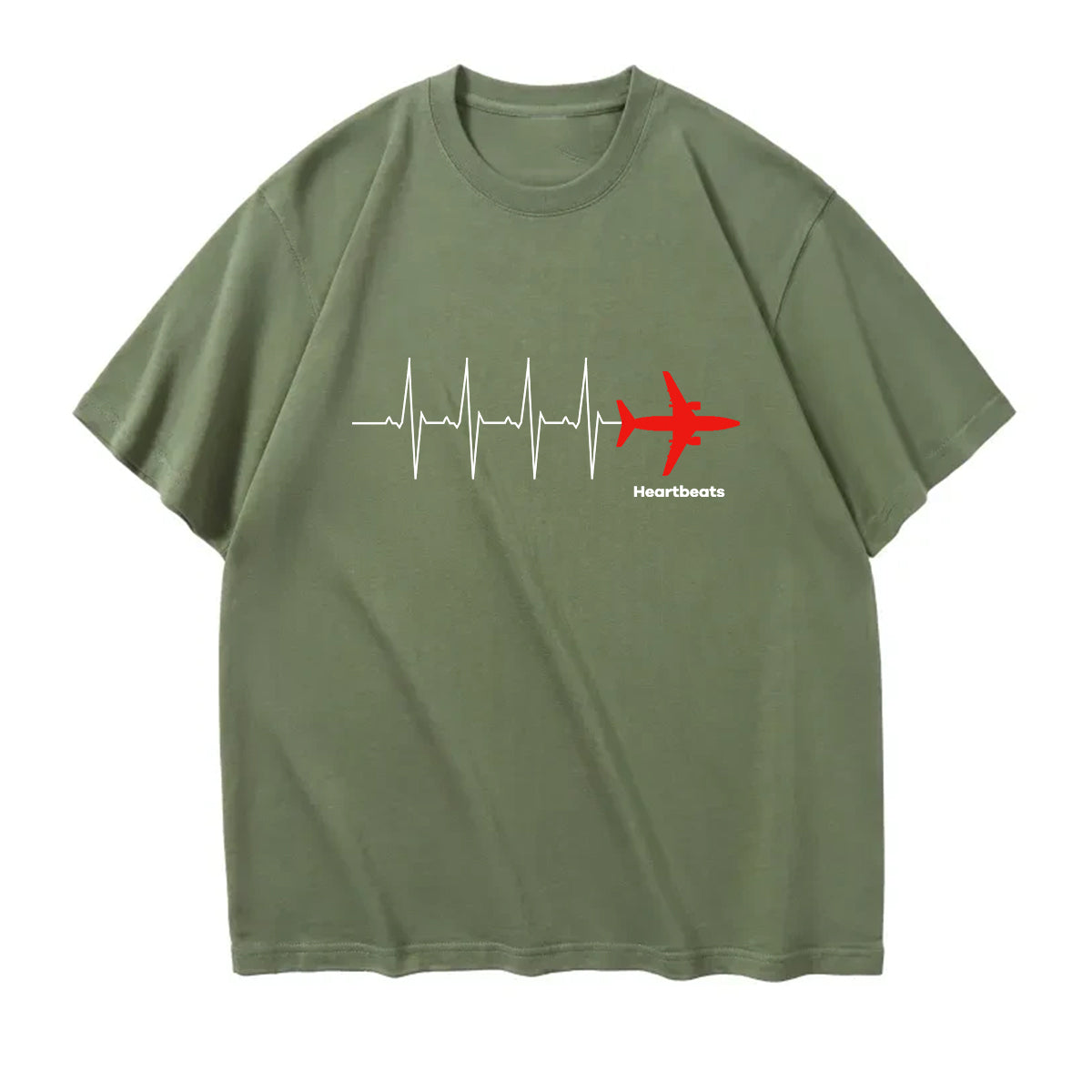 Aviation Heartbeats Designed Relax Fit T-Shirts