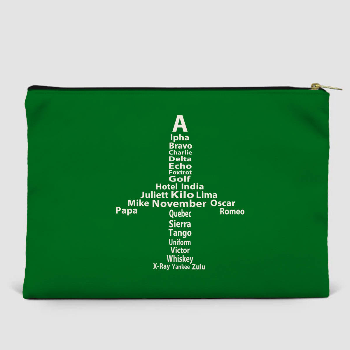 Airplane Shape Aviation Alphabet Designed Zipper Pouch